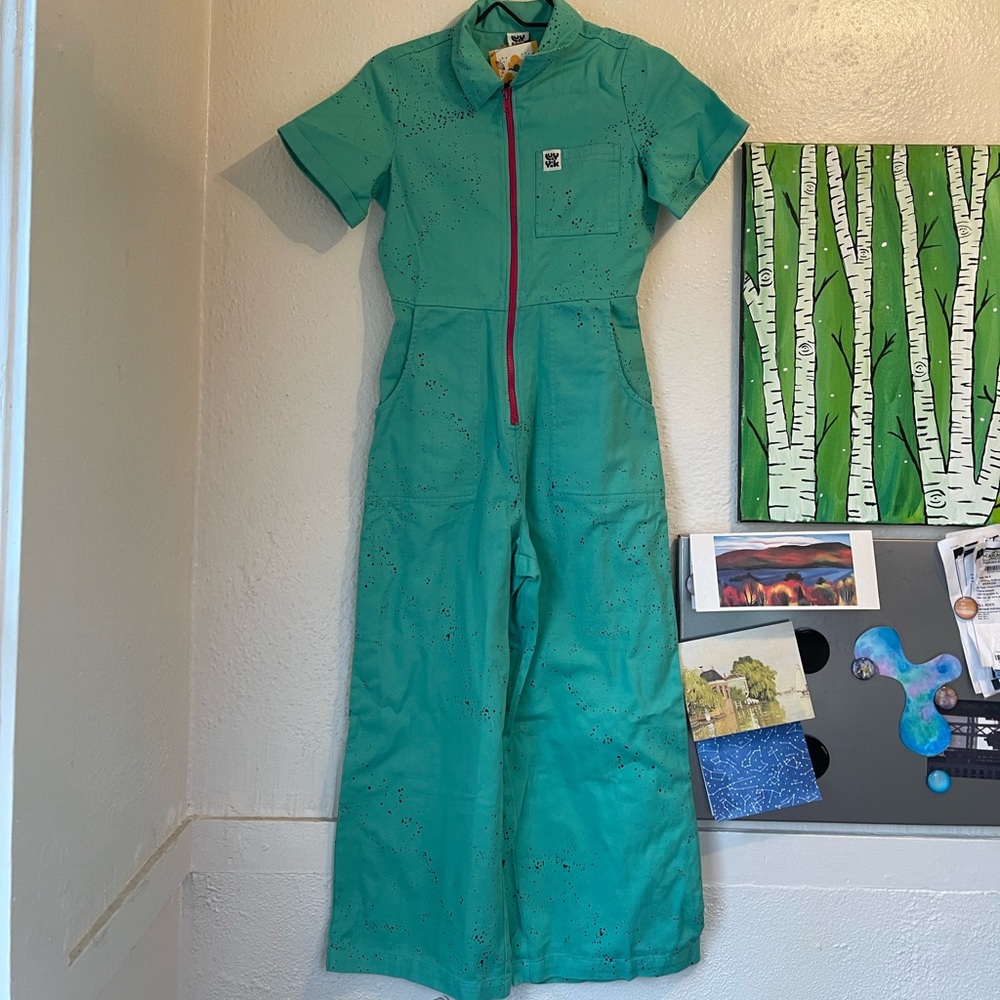 NWT Lucy & Yak Teal Jumpsuit Size UK 6